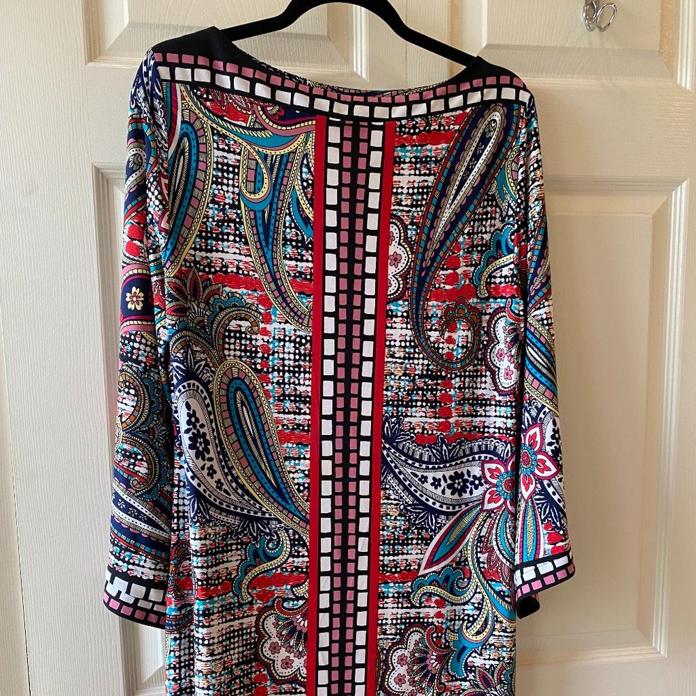 Beige by eci Multi Color Paisley Dress Size 10